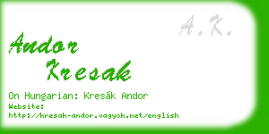 andor kresak business card